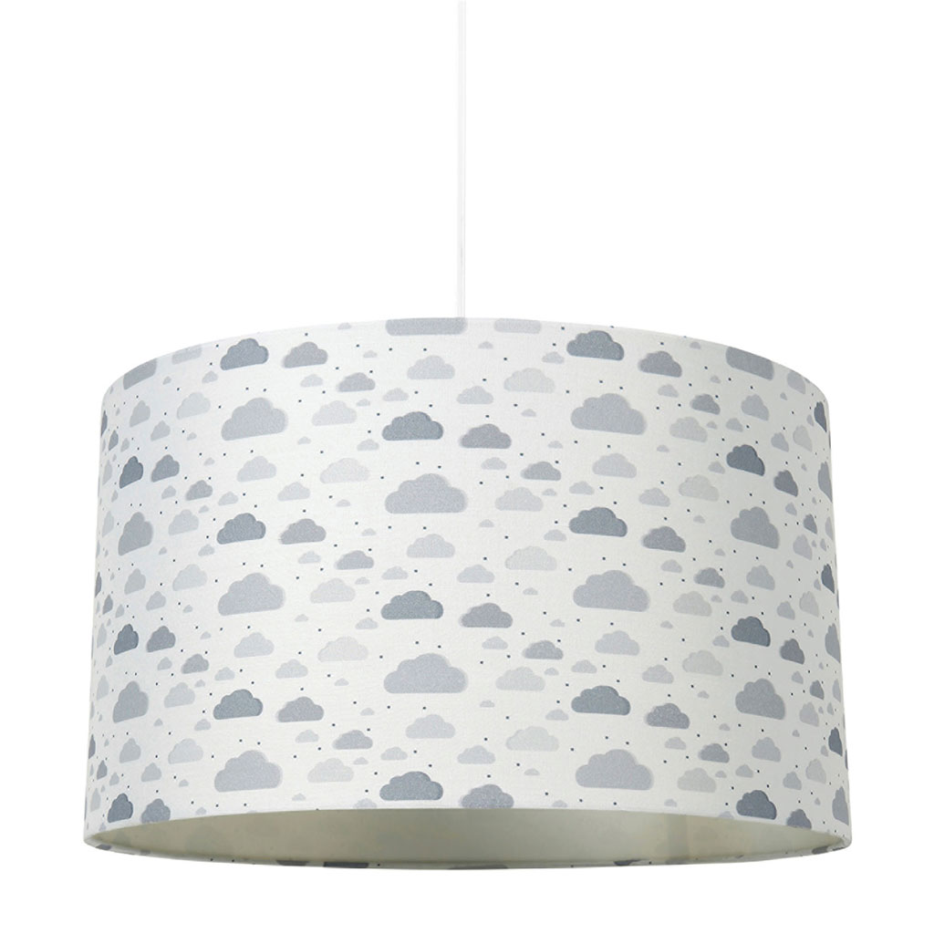 Suspension cylindrique tissu brume D 38cm