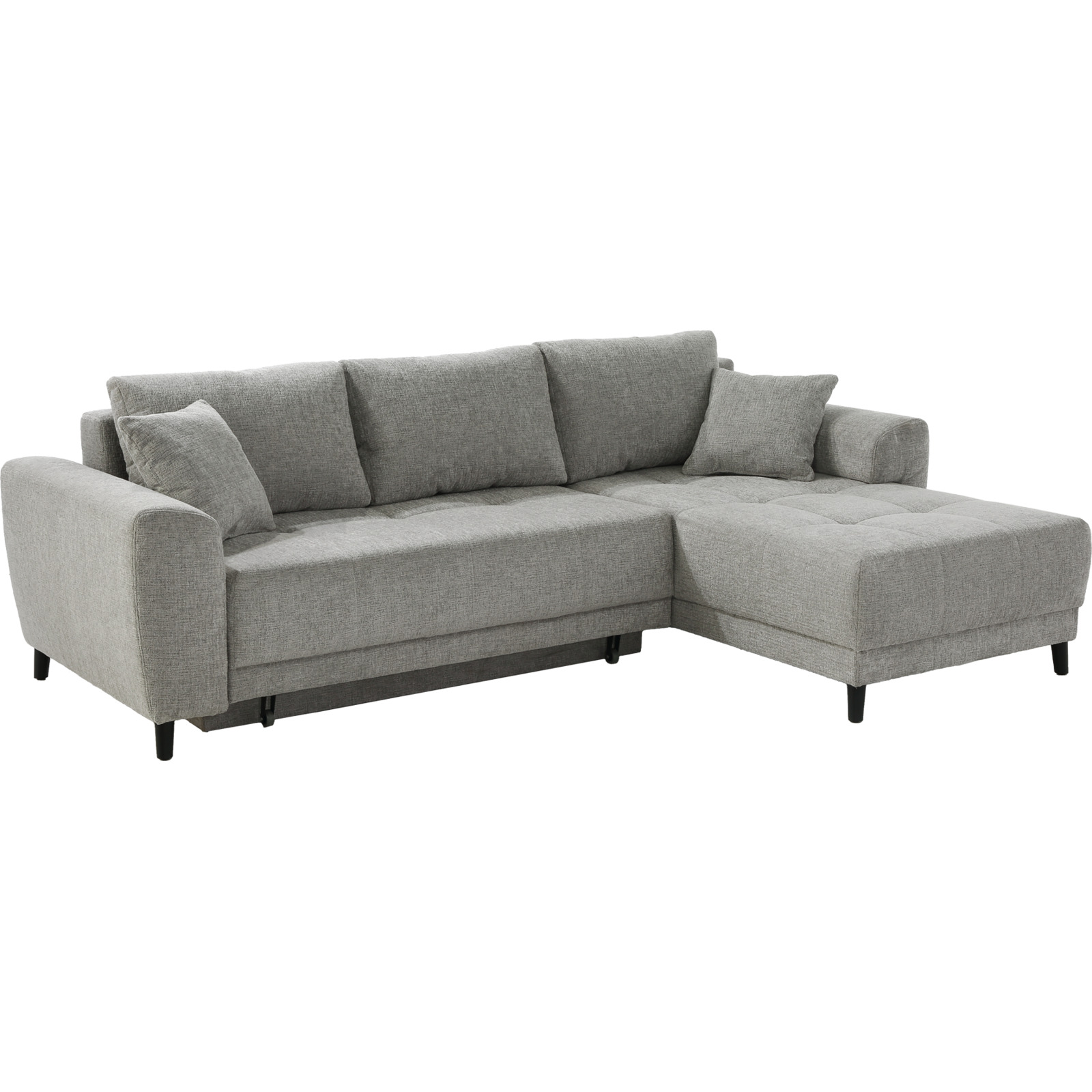 Ecksofa Bea Stoff Chenille grau