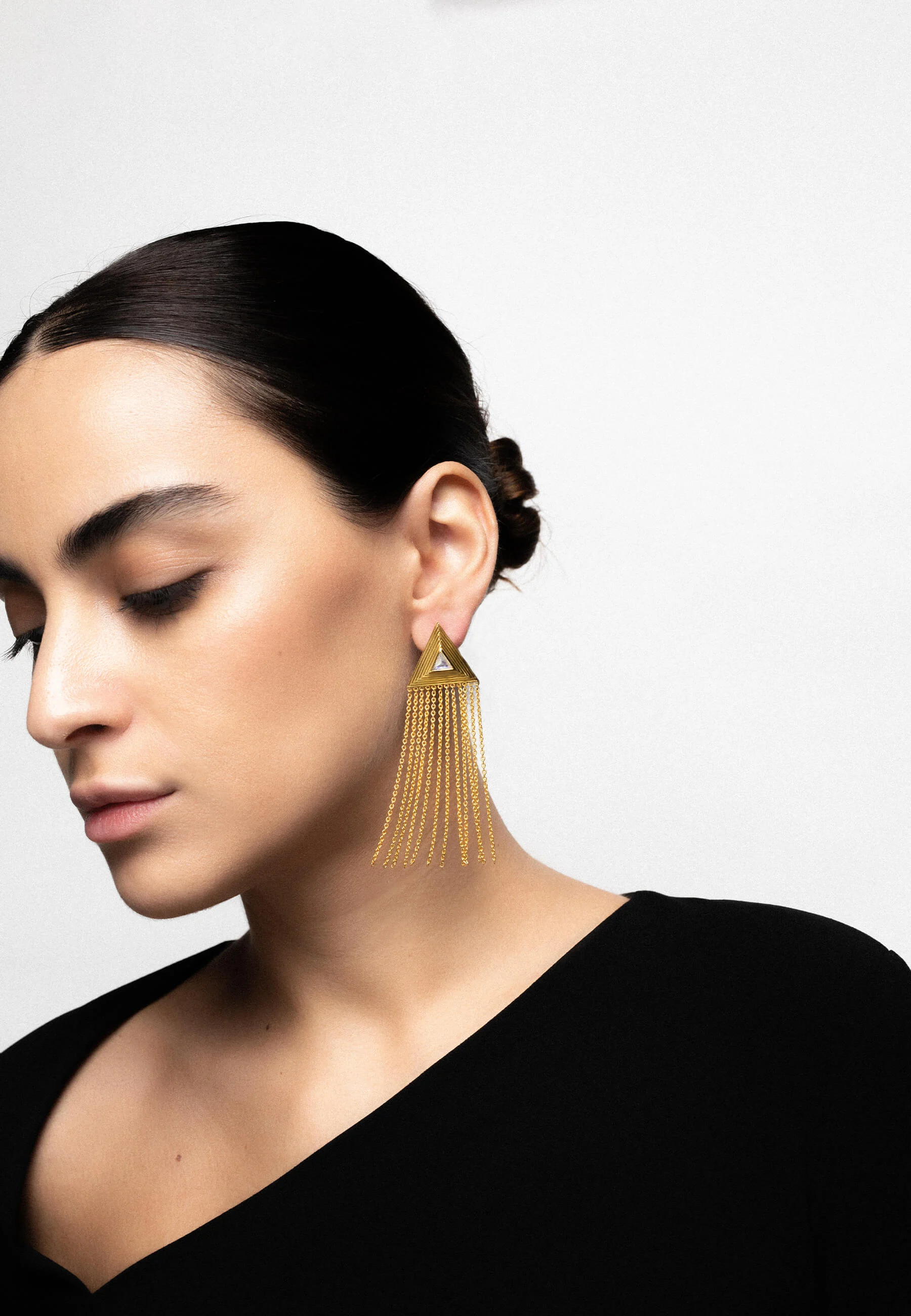 ÓPERA - Boucles d'oreilles à franges | Doré