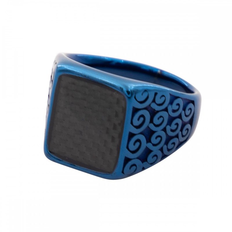 Chevalière Acier Couleur Bleu Homme CARBA