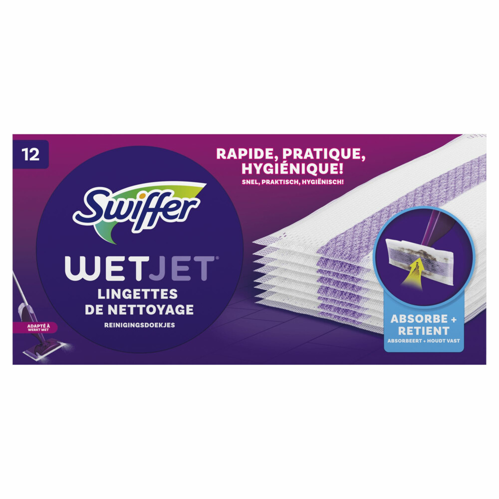 8x Swiffer WetJet Dweilsysteem Navulling Reinigingsdoekjes12 stuks