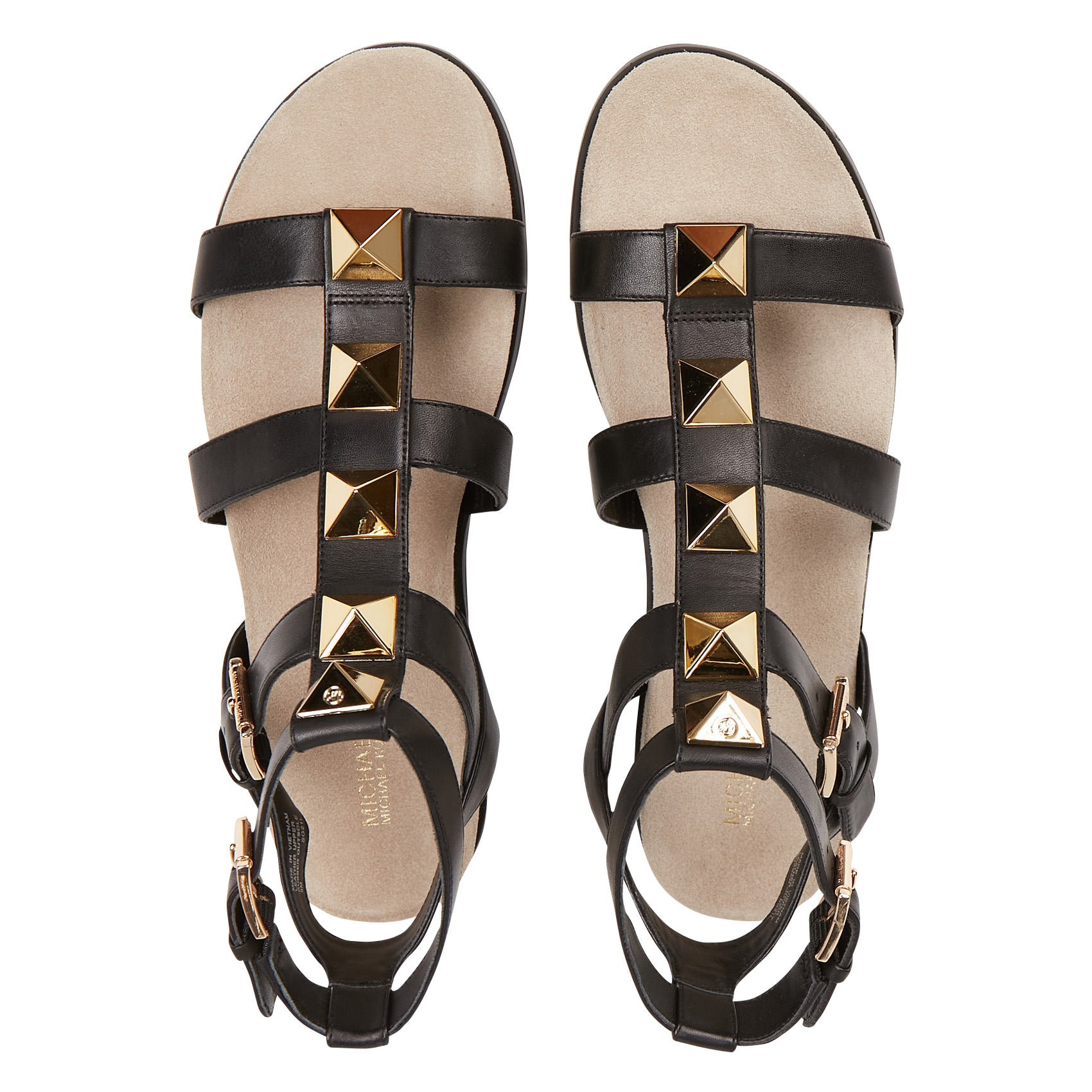 Sandales plates en cuir | Noir