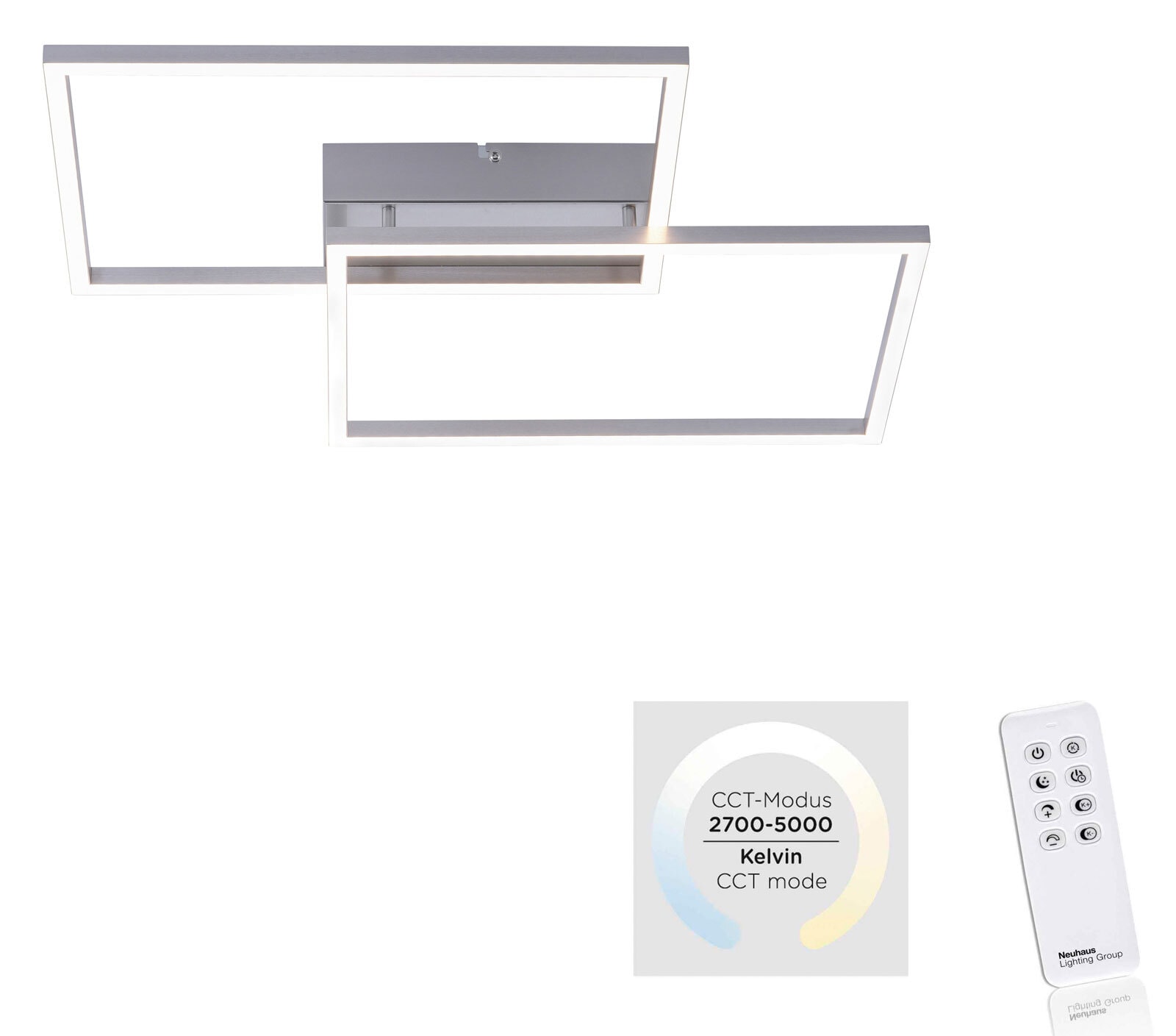 LED-Deckenleuchte Iven stahlfarbig