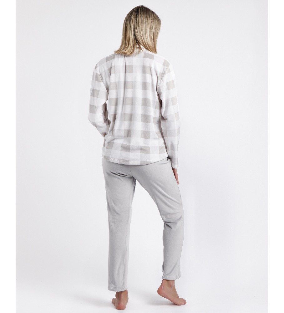 Pijama aberto Admas Adm Velvet Cinza