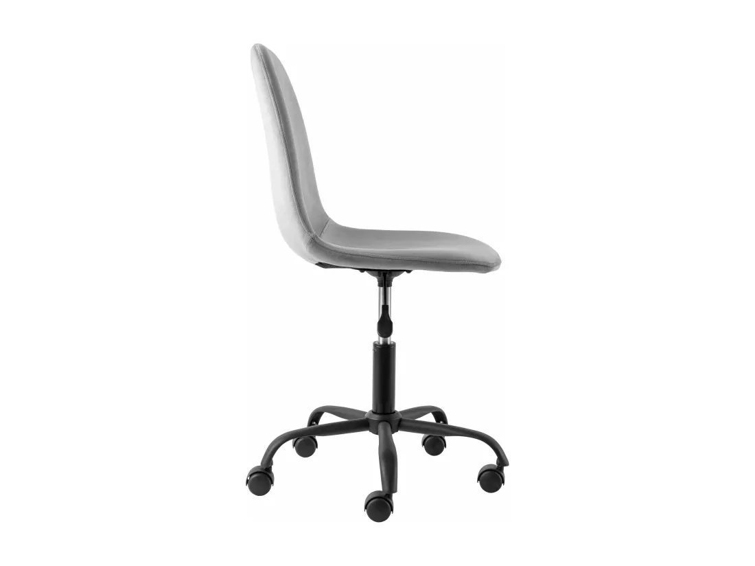 Milano | Chaise de bureau en velours gris clair