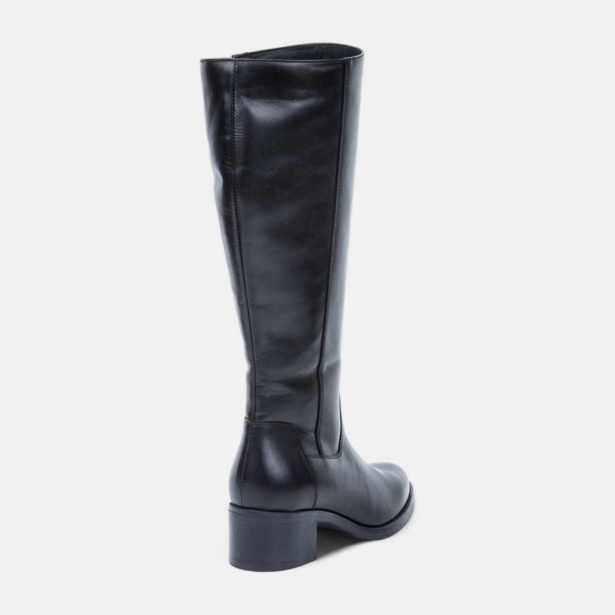 Bottes à talon Femme en cuir noir
