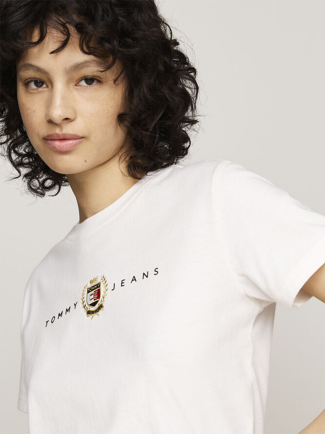 Tommy Hilfiger TJW REG CREST LINEAR TEE EXT Ancient white