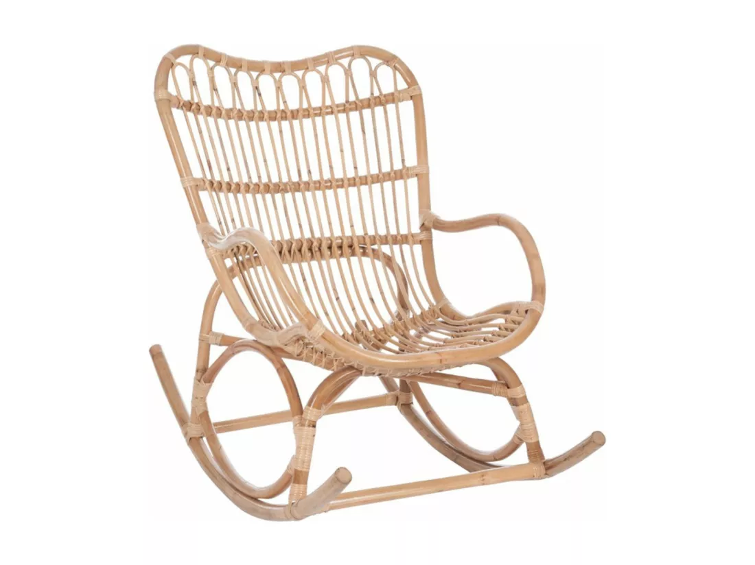 Fauteuil à Bascule en Rotin 