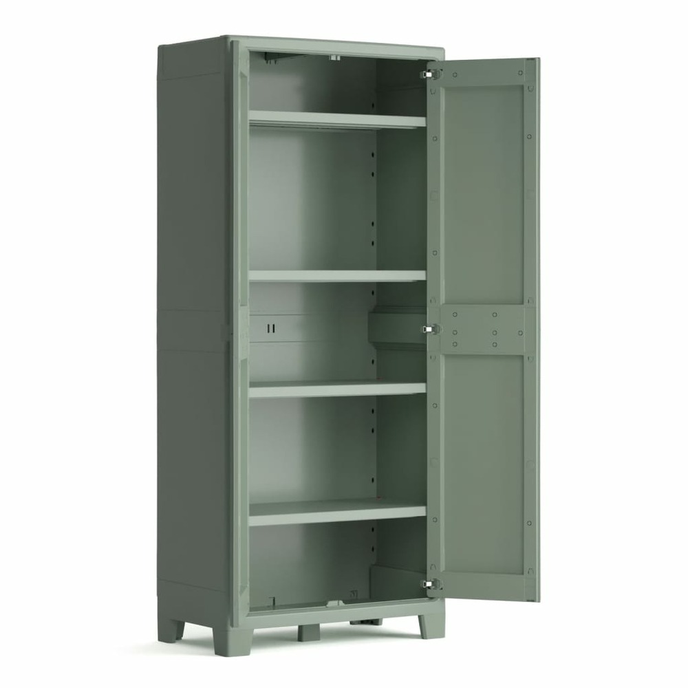 Armoire de rangement d'extérieur avec étagères planet gris jade