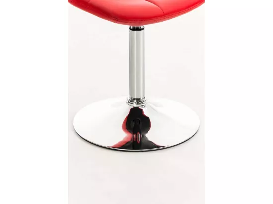 Chaise de bureau - Similicuir & Métal chromé - Rouge - Emil