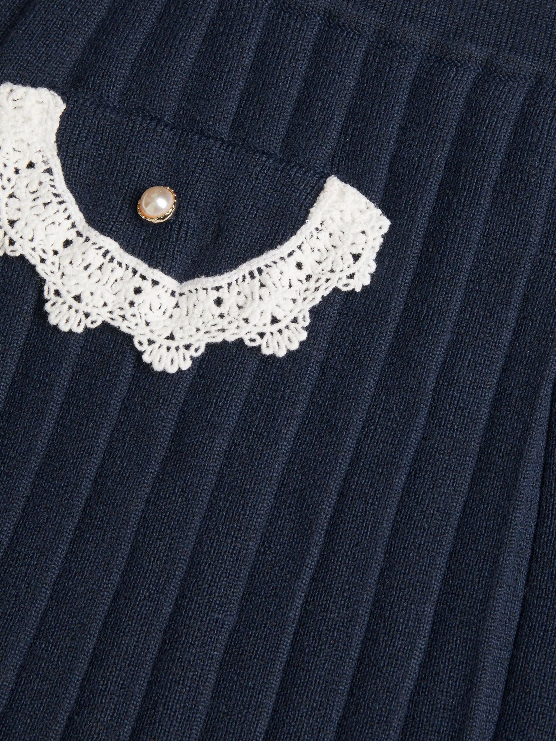 Monsoon Crochet Knit Pleated Skirt