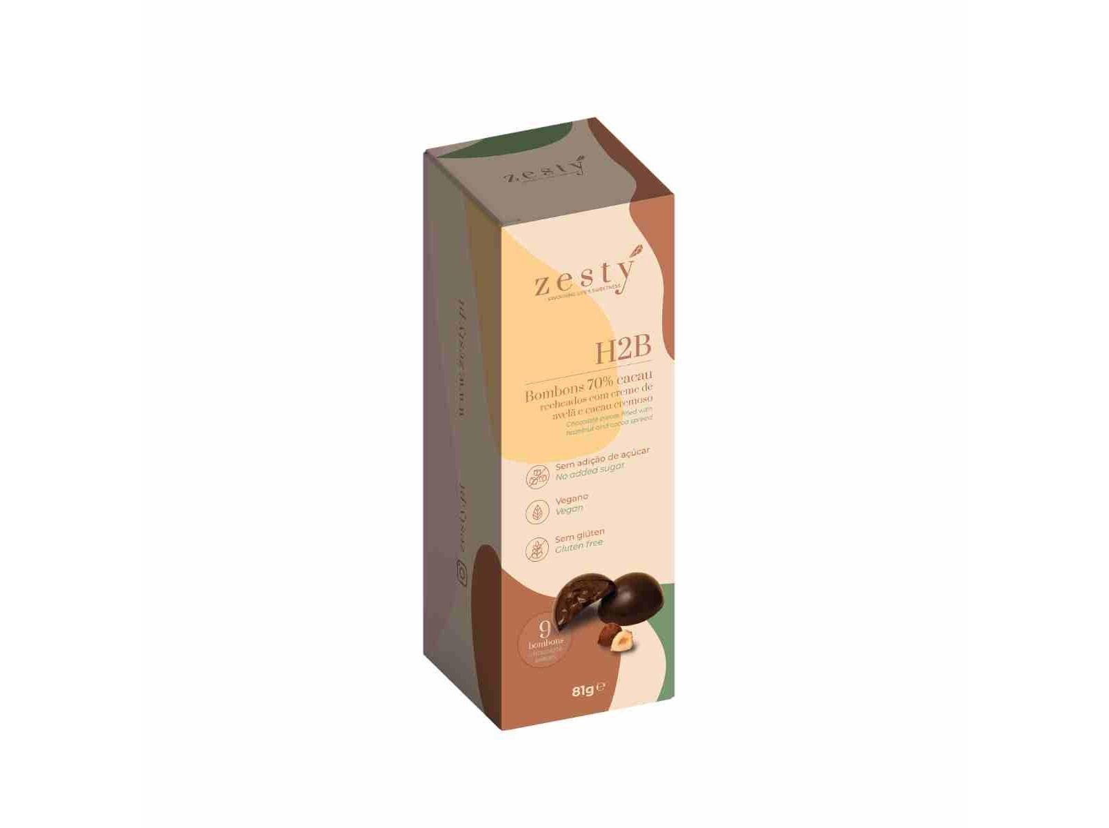 BOMBONS ZESTY 70% CACAU SEM AÇÚCAR 81G