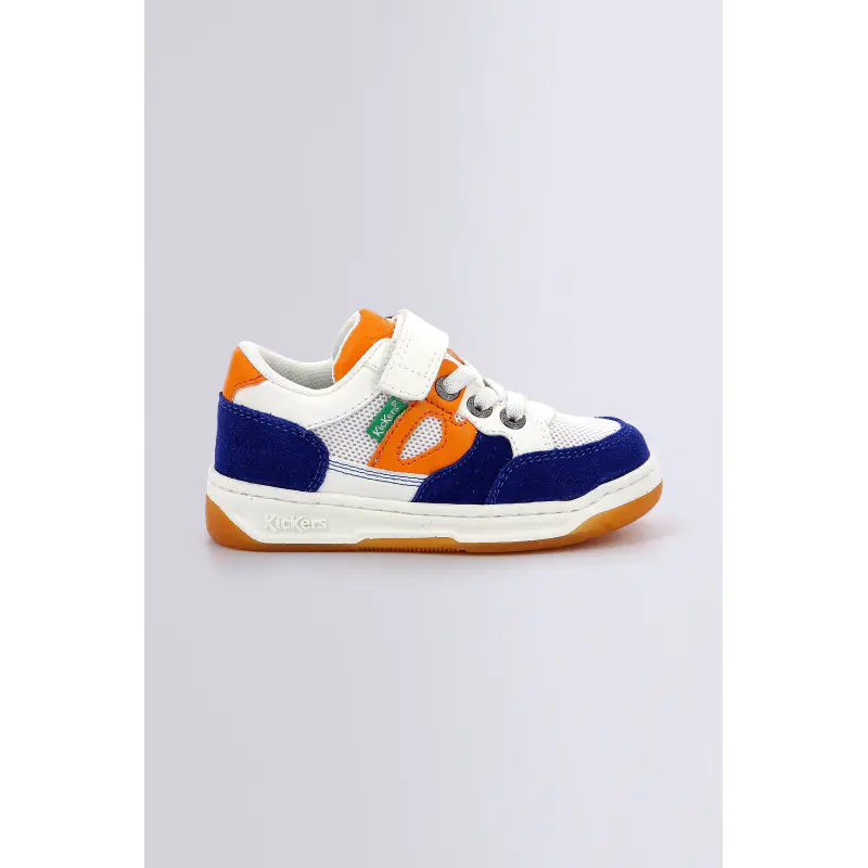 KIKOUAK BLANC MARINE ORANGE BASKETS BASSES Synthétique Mixte
