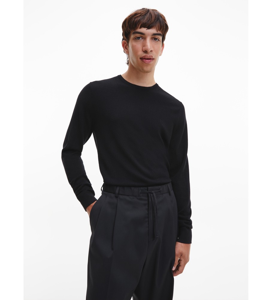 Suéter Calvin Klein de lã merino preto