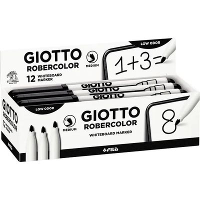Giotto Robercolor - 12 Marqueurs effaçables - pointe ogive - noir