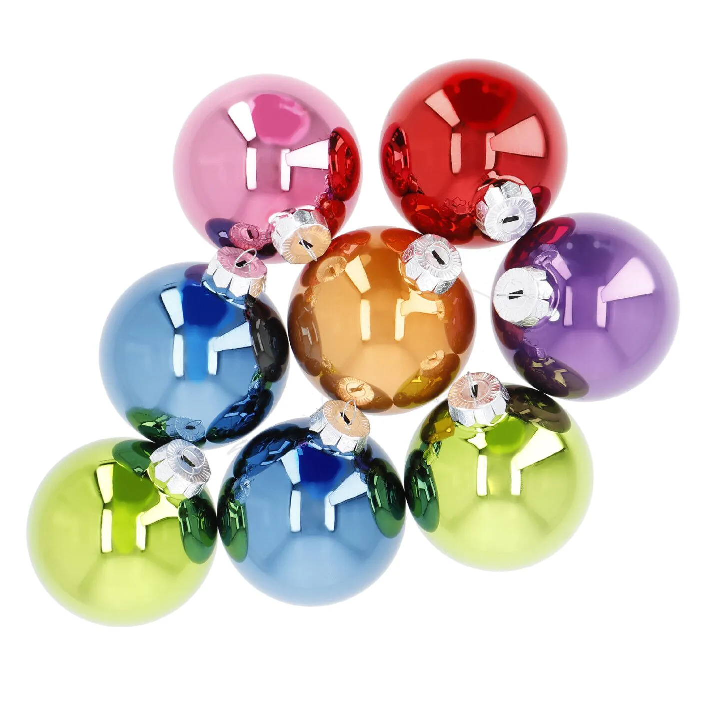 8er Weihnachtskugel Set Glaskugeln 8 cm, fancy