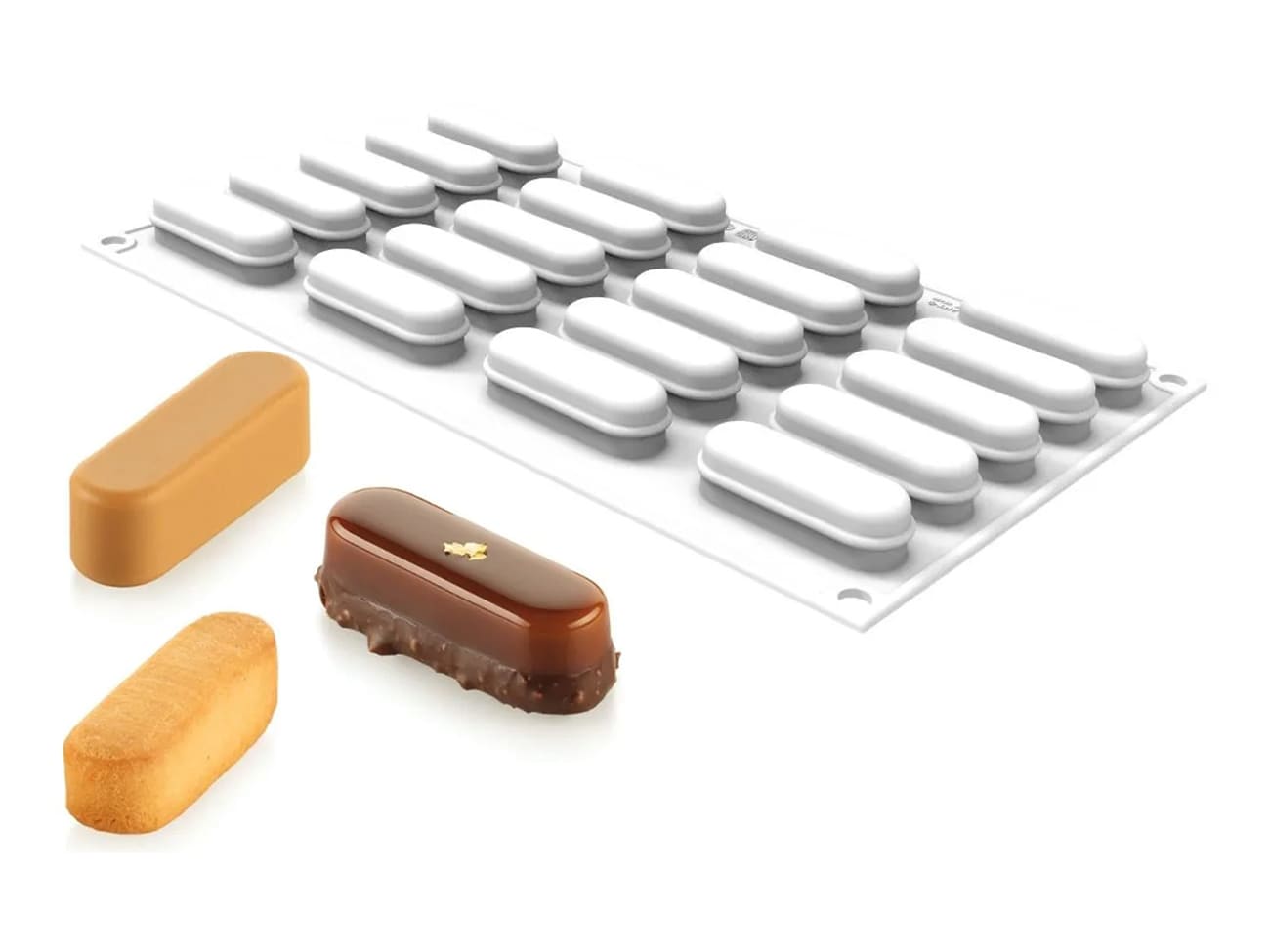 Moule silicone - 20 mini-éclairs - 30 x 17,5 cm - Silikomart