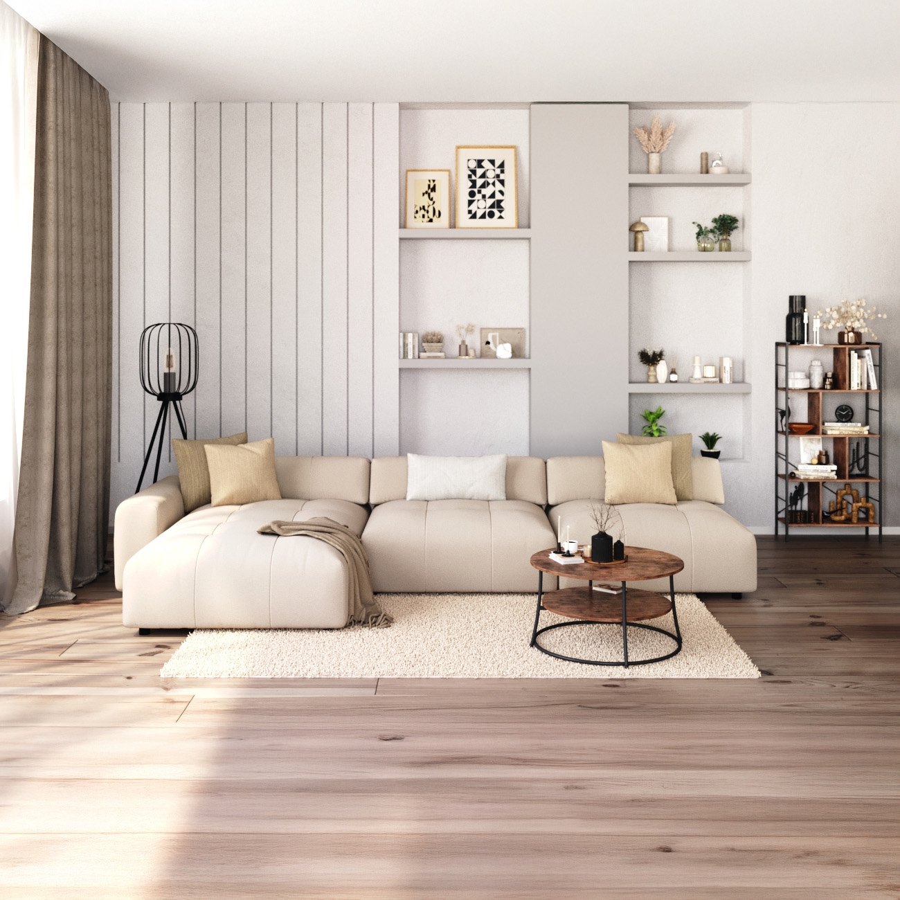 Ecksofa BONNIE links beige