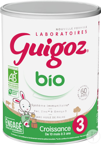 Guigoz Bio 3 Lait De Croissance En Poudre De 10 Mois À 3 Ans Pot 800g