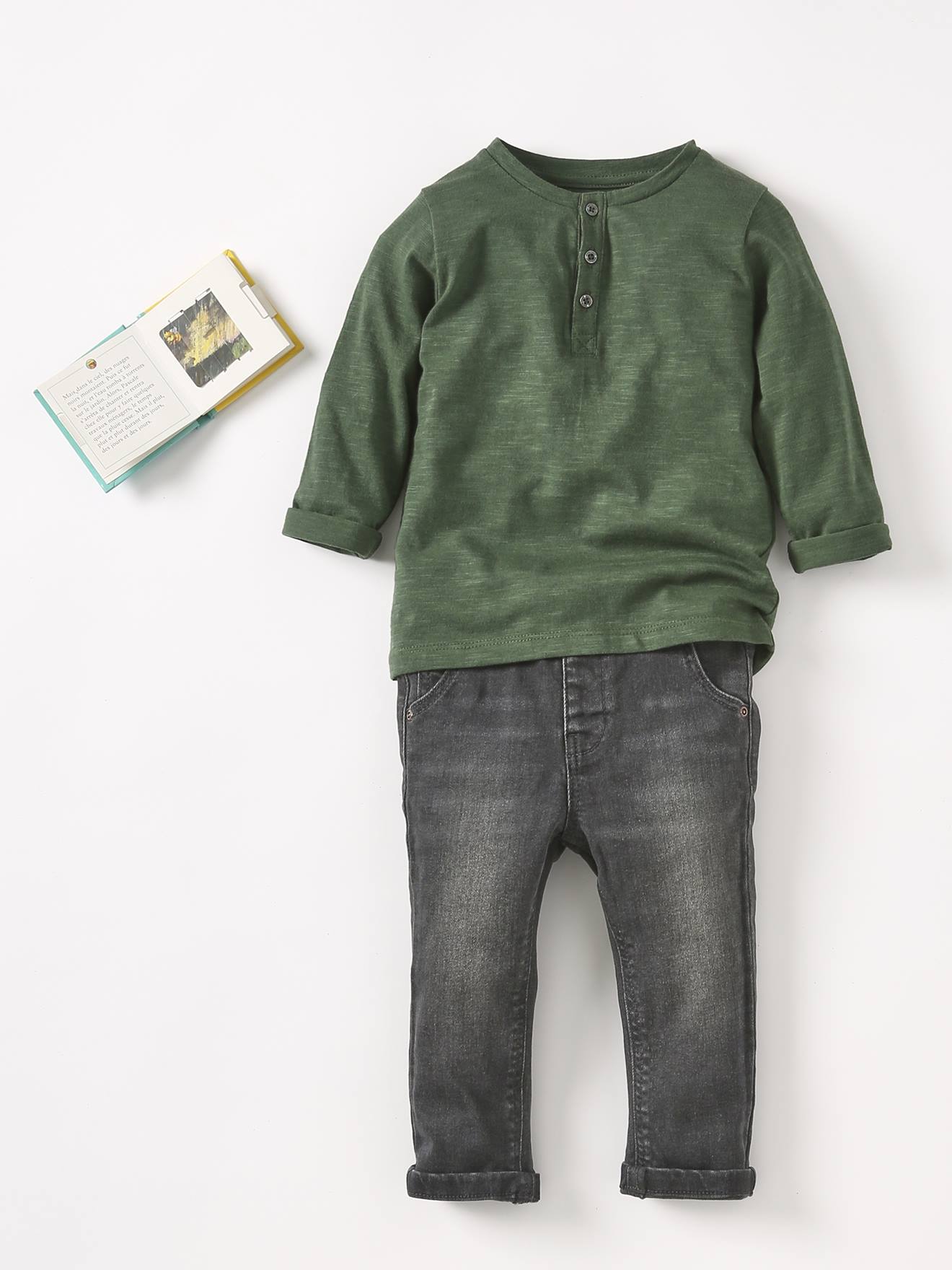 Calça jeans reta para bebê