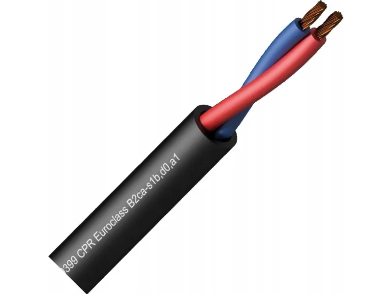 PROCAB CLS215-B2CA/3 – Loudspeaker cable - 2 x 1.5 mm2 - 16 AWG - EN50399 CPR Euroclass B2ca-s1b,d0,a1 100 m wooden reel