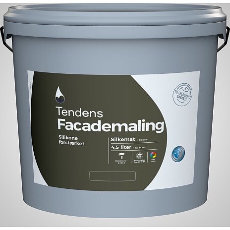 Tendens facademaling silkemat 10 4.5 liter - hvid