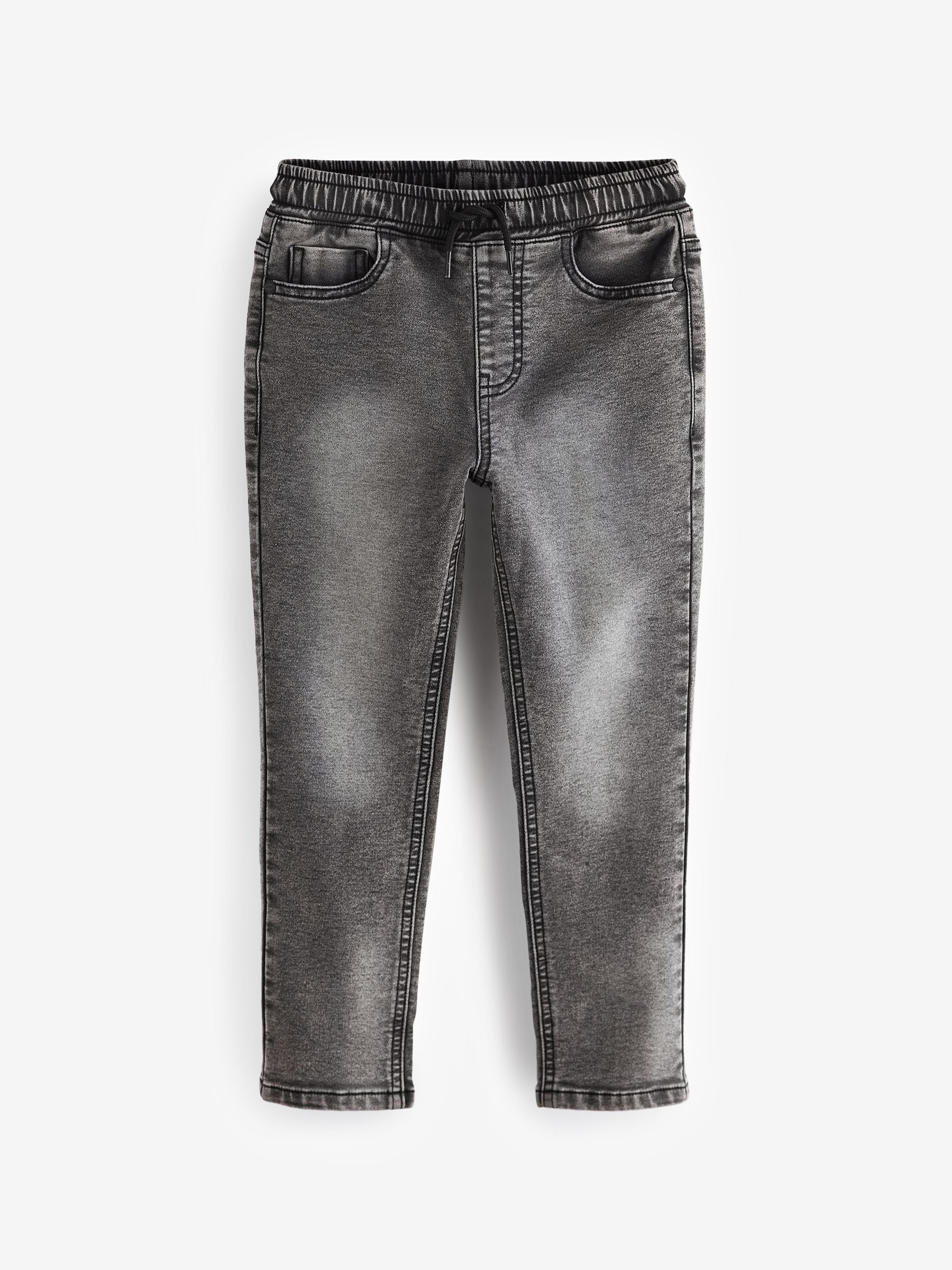 Grijs - Jeans met stretch en elastische taille (3-16 jr)