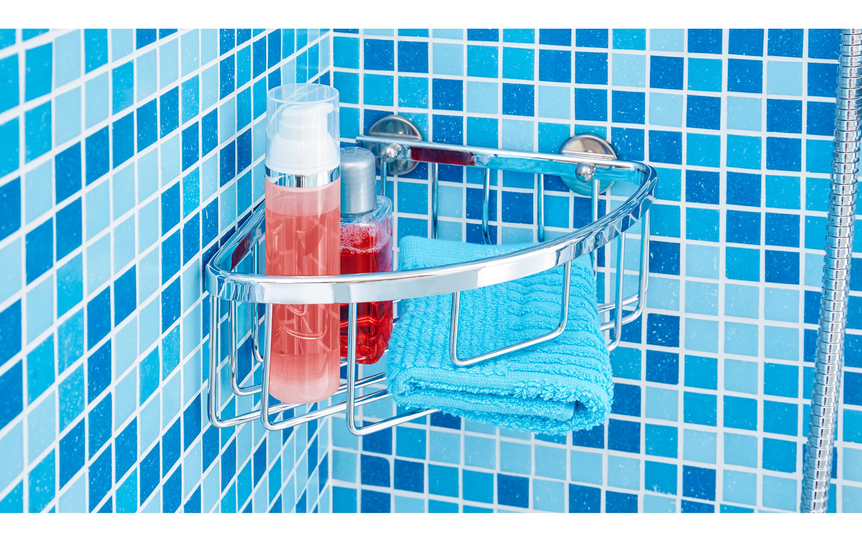 Bad-Utensilienhalter Aluxx Eckablagekorb, SilberDuschmittelhalter, Eckablagekorb