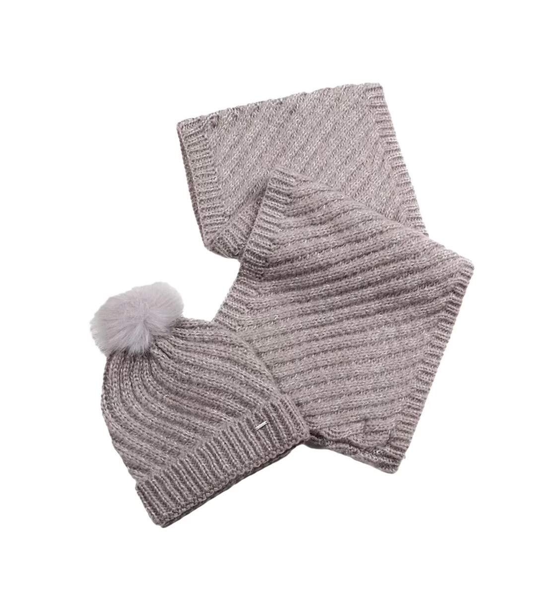 Pack Bonnet et Écharpe Grise Femme Kaporal Kit