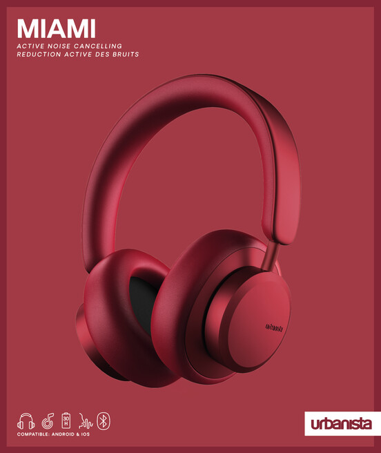 Urbanista - Miami Anc Headset - Ruby Red