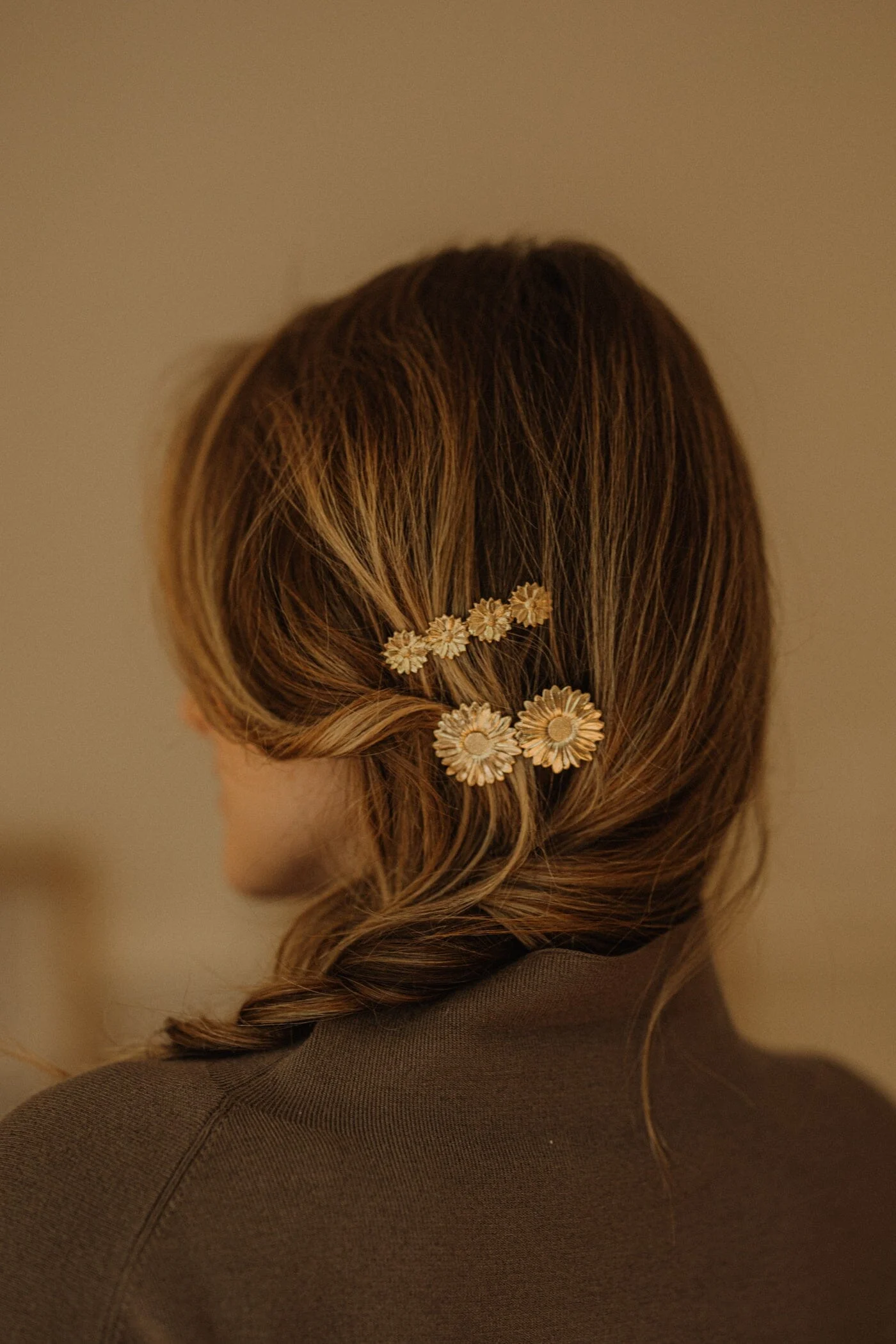 MAÏA - Barrette fleurs plaqué argent | Doré