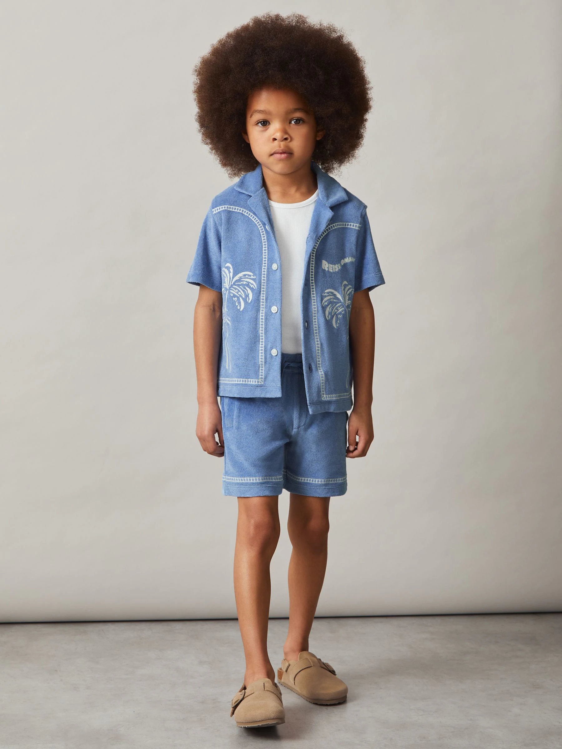 Reiss Chesley Towelling Brand-Embroidered Shorts