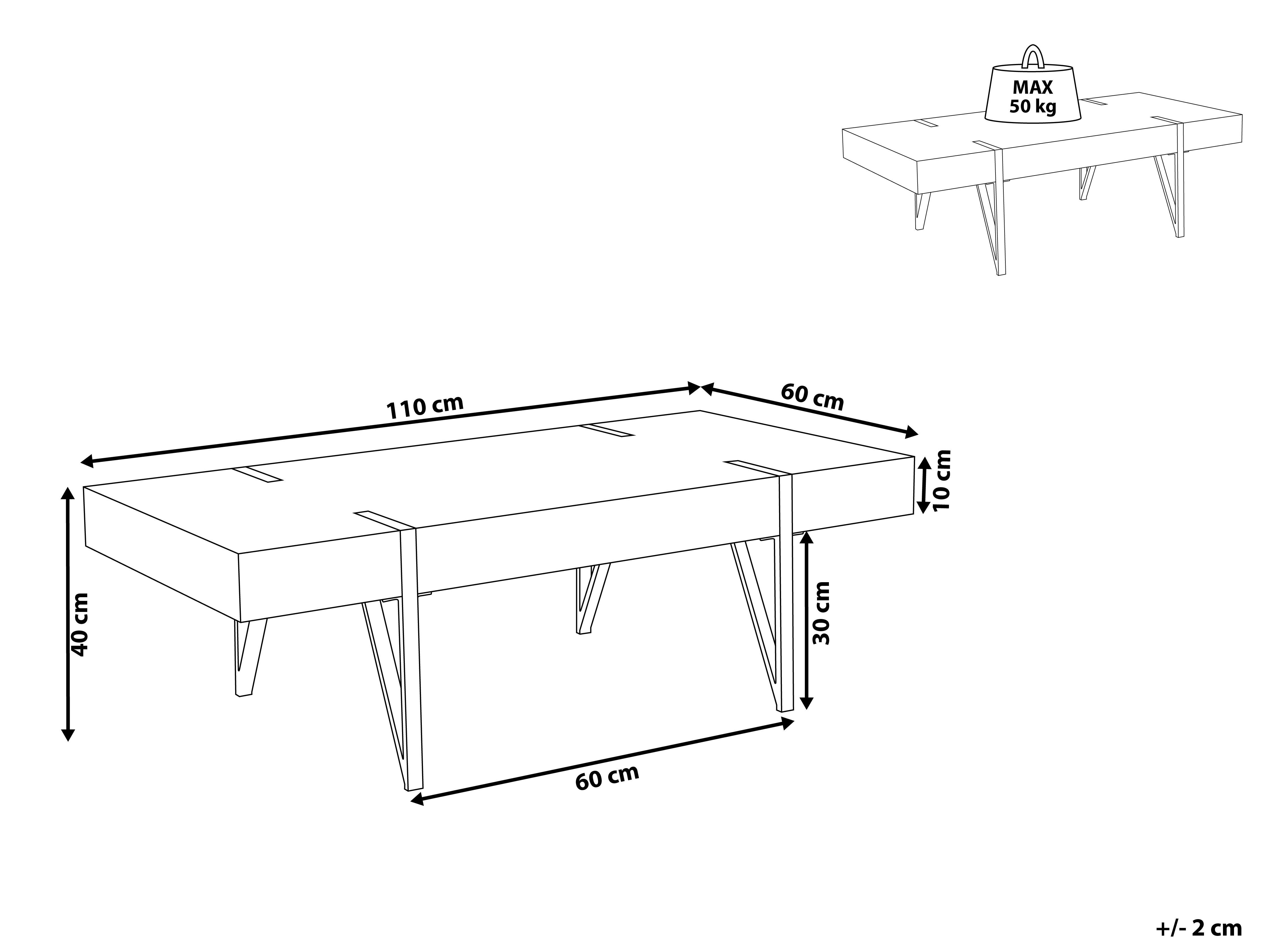 Salontafel ADENA Donkerbruin