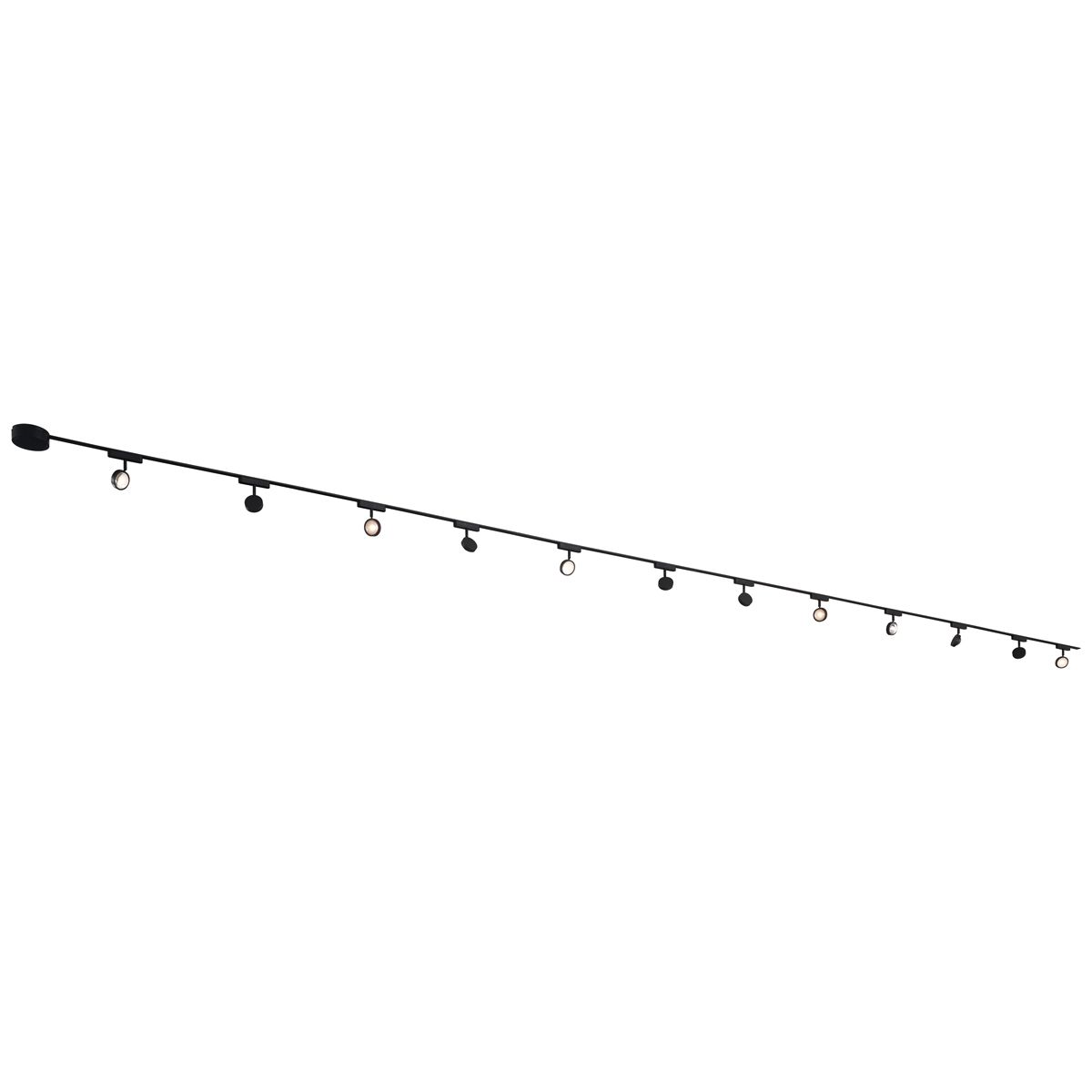Modern railsysteem met 12 spots zwart 1-fase - Magnetic Lance