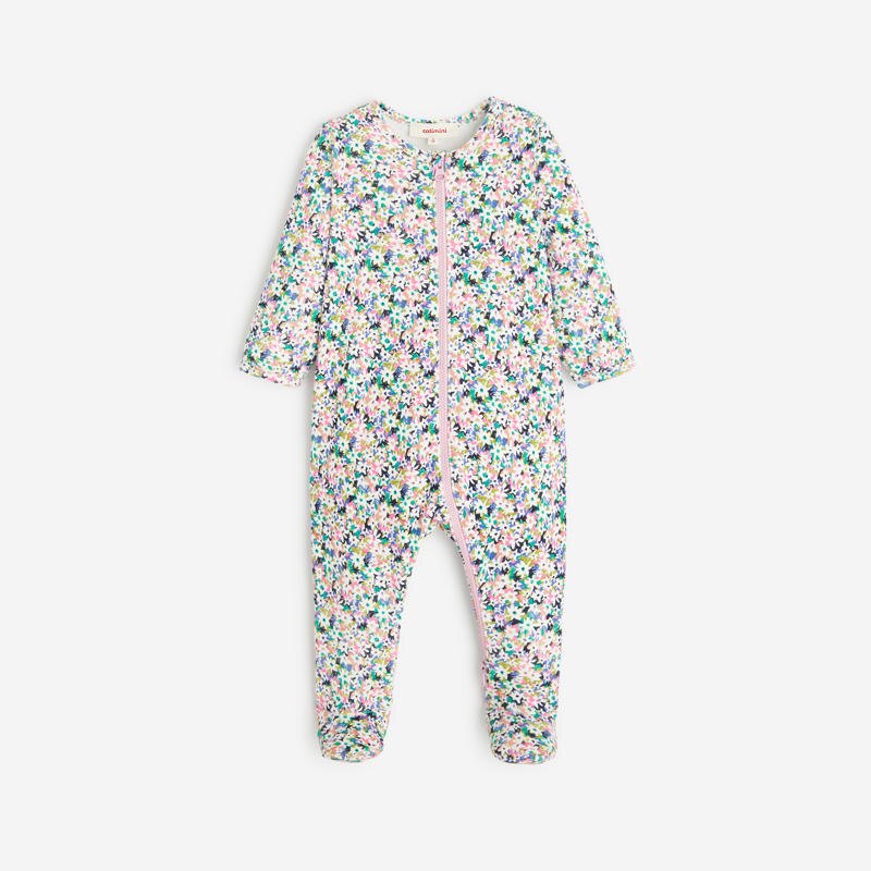 Pyjama bébé fille semi fleuri blanc Catimini Blanc