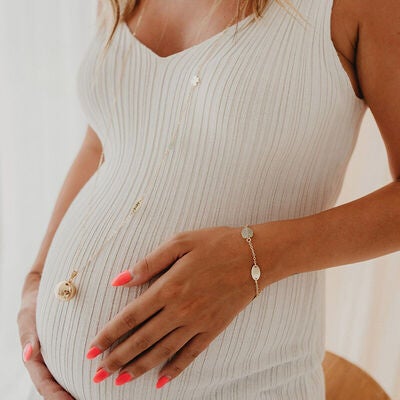 Bola Gravidsmykke med Armbånd Baby/Mum, Gullfarget