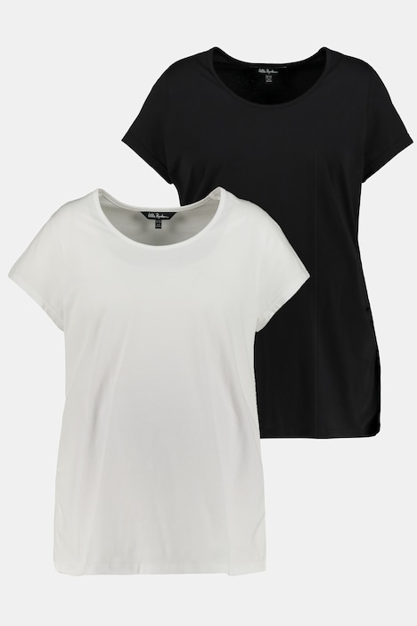 Bellieva T-Shirt, 2er-Pack, Umstandsmode, Rundhals, Kurzarm, Biobaumwolle GOTS