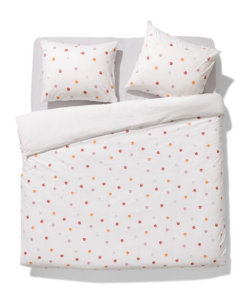 housse de couette en coton doux 240x200/220 pois blanc