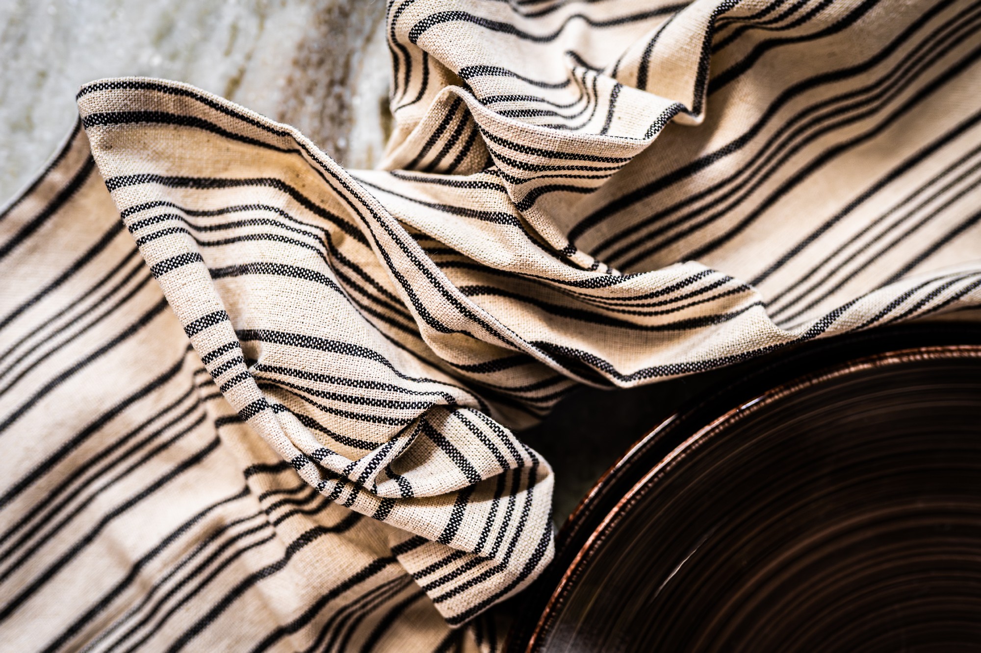 Geschirrtuch beige-schwarz gestreift, B 50 cm, L 70 cm zu 3,80