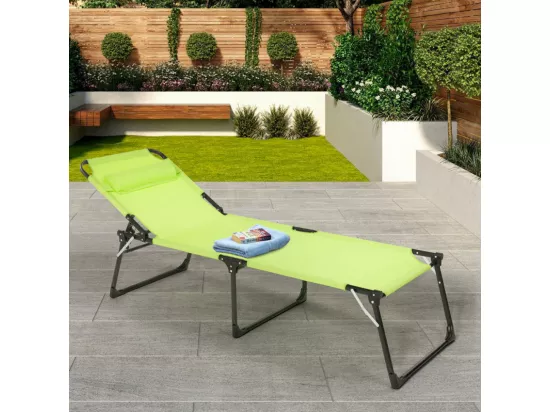 2 chaises longues pliantes en aluminium plage et jardin Gold Coast