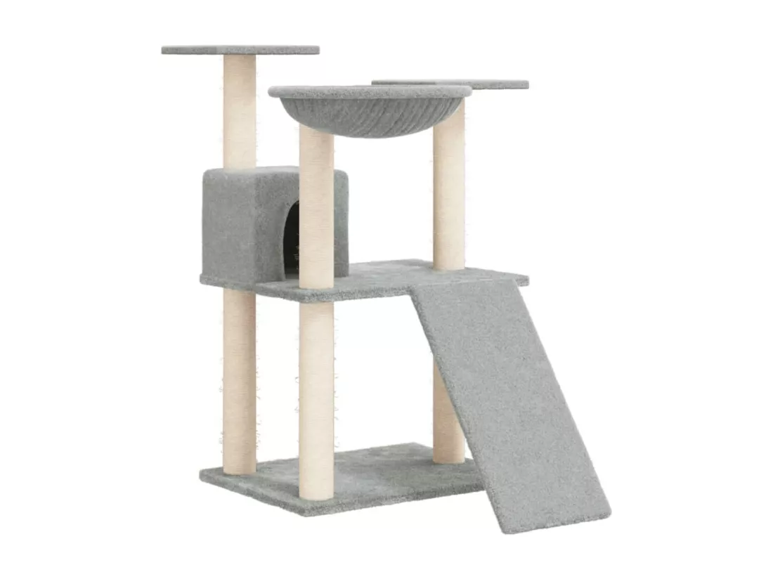 Arbre à chat avec griffoirs en sisal Gris clair 83 cm
