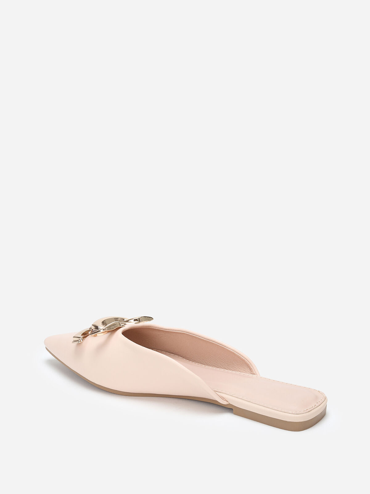 Mules pointues à boucle- Beige