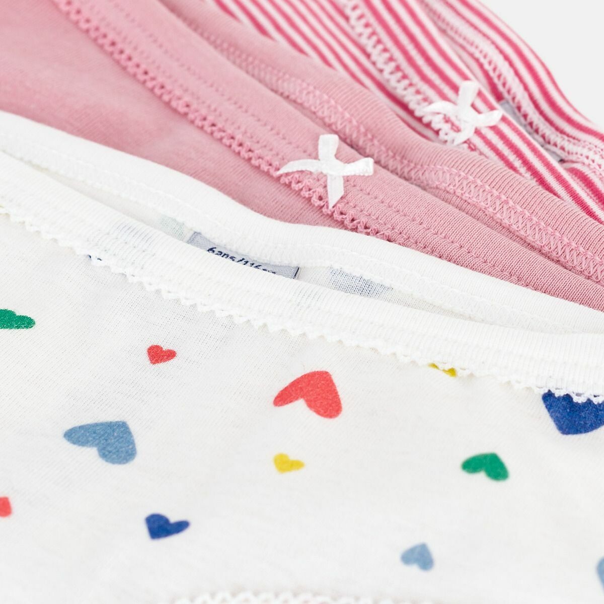 PETIT BATEAU<br>Conjunto de 3 calcinhas de algodão de cintura alta