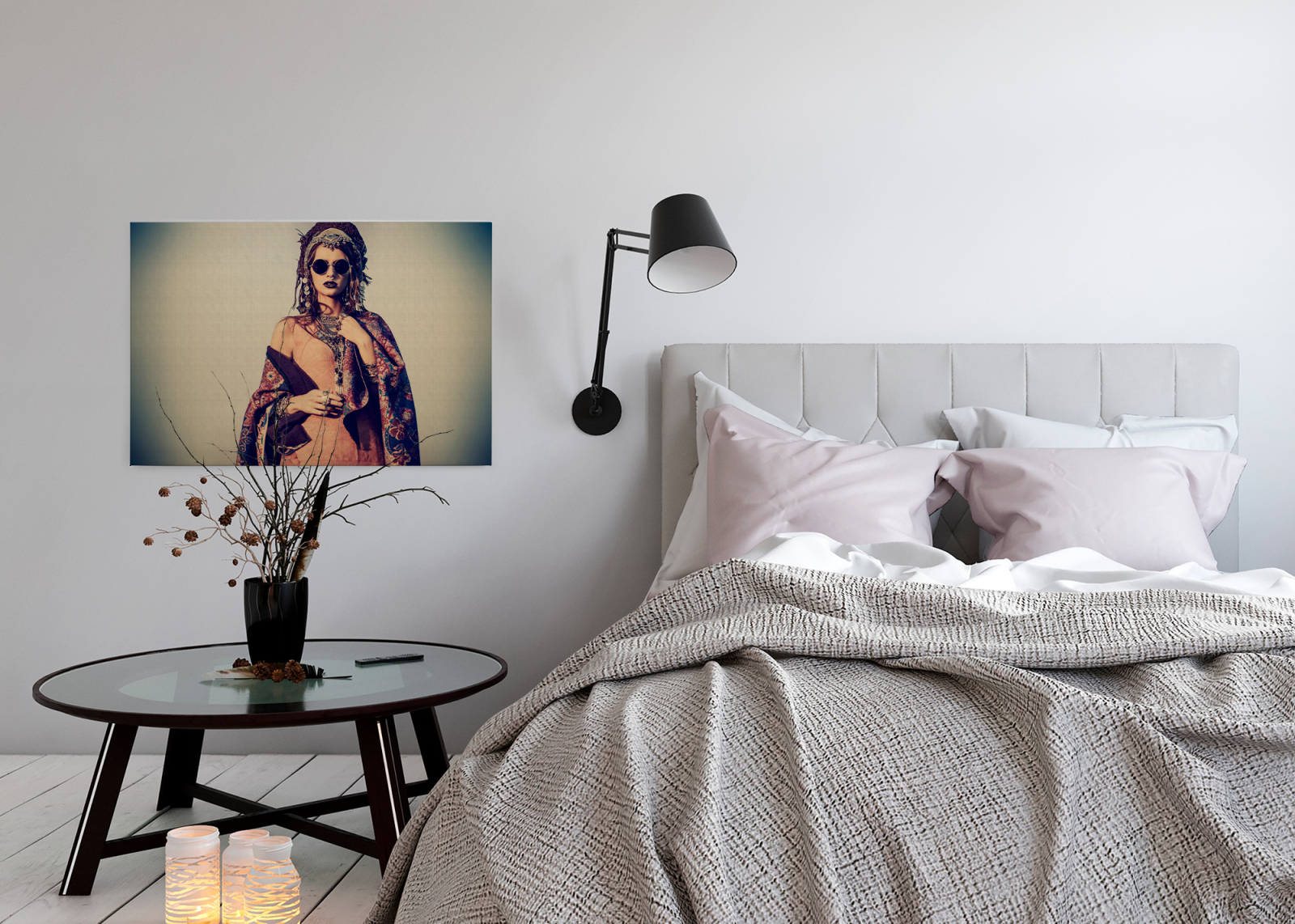 Leinwandbild LA BOHÉME - beige-rot - 90x60 cm