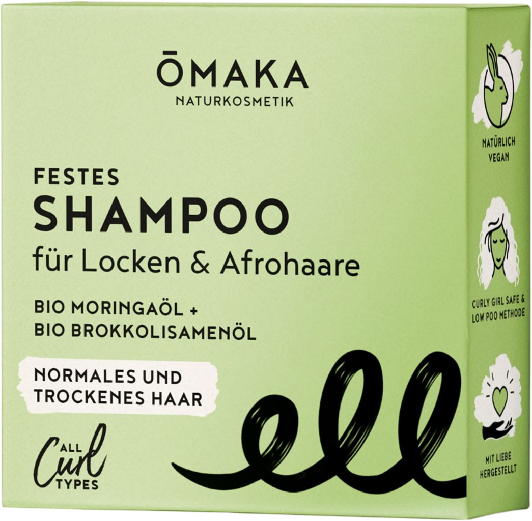 ŌMAKA Naturkosmetik  Ō5 Festes Shampoo Bio-Moringaöl + Bio-Brokkolisamenöl, 55 g