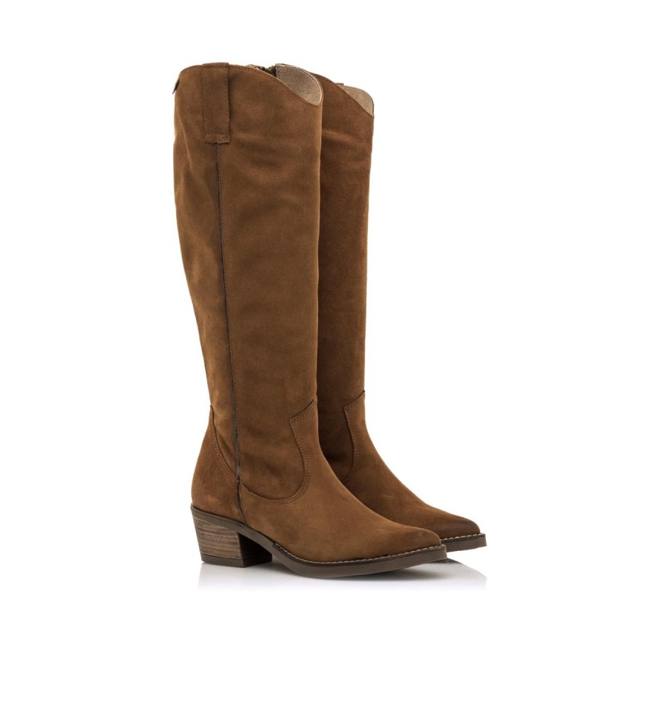 Botas Mustang Teo em couro marrom - Salto de 5 cm -