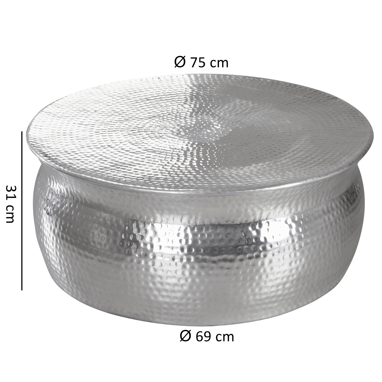 Couchtisch - silber - Aluminium