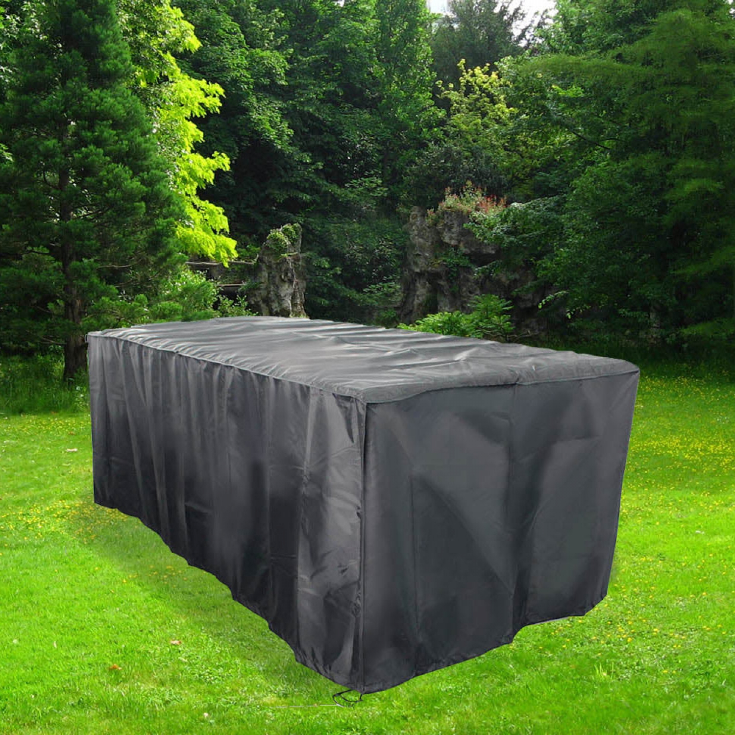 Housse de protection salon de jardin 155x94x68 + chaises - lusiana 6 places