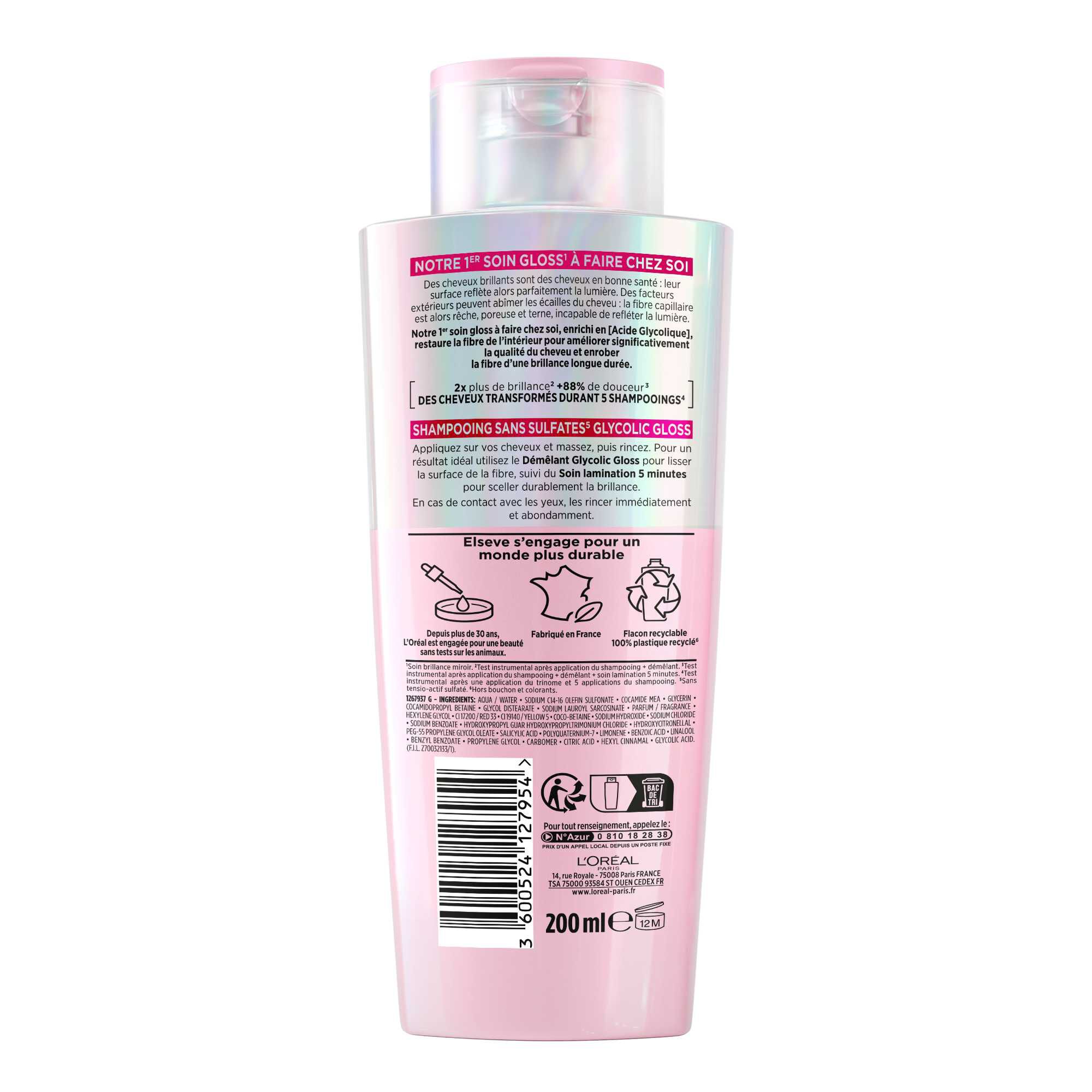 Elseve Glycolic Gloss Shampooing Gloss Sans Sulfates - L'Oréal Paris