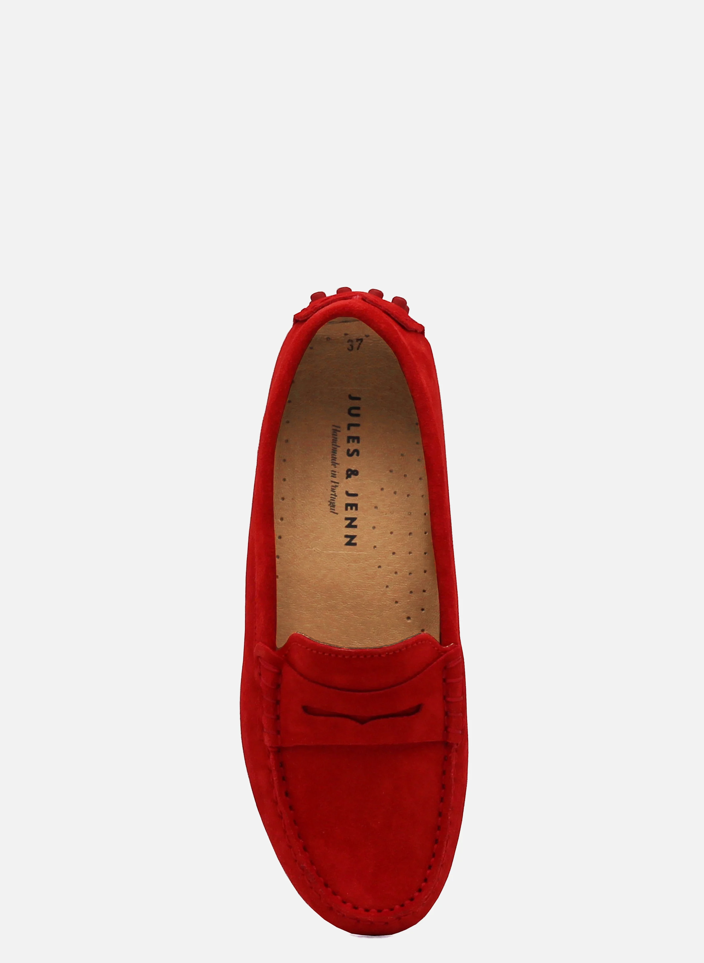 Mocassins femme cuir daim | Rouge